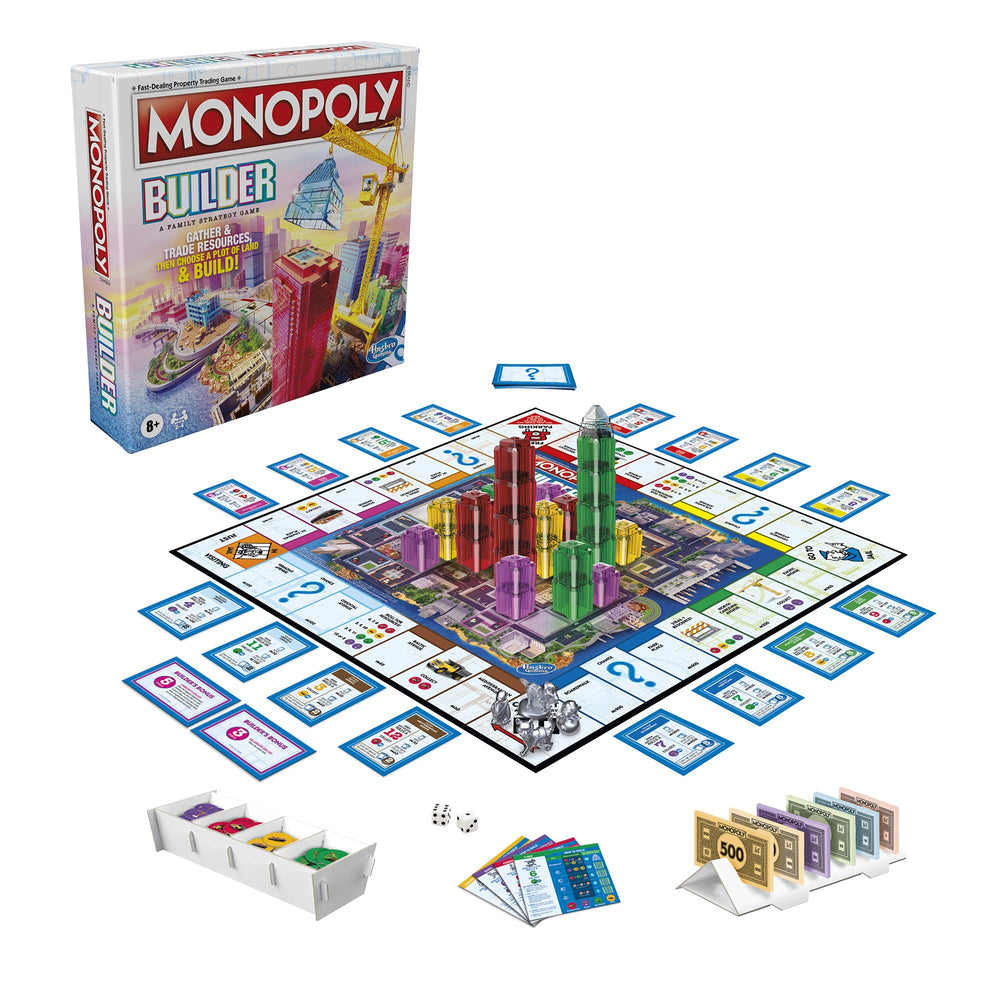 Hasbro Monopoly Builder island tower centerpiece with players