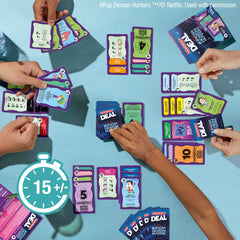 Hasbro Monopoly Deal KPop Demon Hunters item cards showing essential objects
