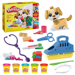 Hasbro Play-Doh Care 'n Carry Vet Playset with pup for pretend checkups.