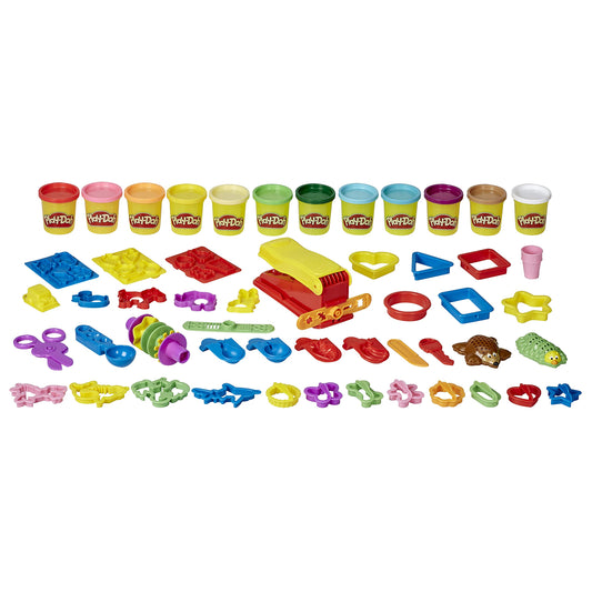 Hasbro Play-Doh Ultimate Fun Factory rails for quick, imaginative shape squeezing.