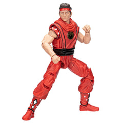 Hasbro Power Rangers Cobra Kai Morphed Miguel Diaz Red Eagle Ranger figure morphed action pose.