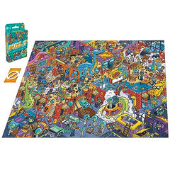 Hasbro Puzl It game: card-stealing action capture conveys dynamic turn-by-turn play.