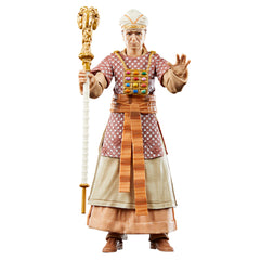 Hasbro René Belloq ceremonial figure with detachable goat-head staff for dramatic poses.