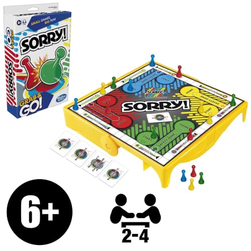 Compact storage case for Sorry! travel edition keeps pieces organized.