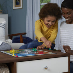 Hasbro Sorry! family game night scene highlighting shared laughter.