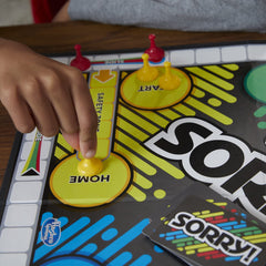 Hasbro Sorry! pawns reaching home signals a satisfying finish.