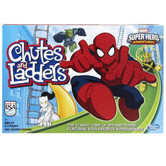 Hasbro Marvel Spider-Man edition with Spider-Man mover on a colorful board for family play.