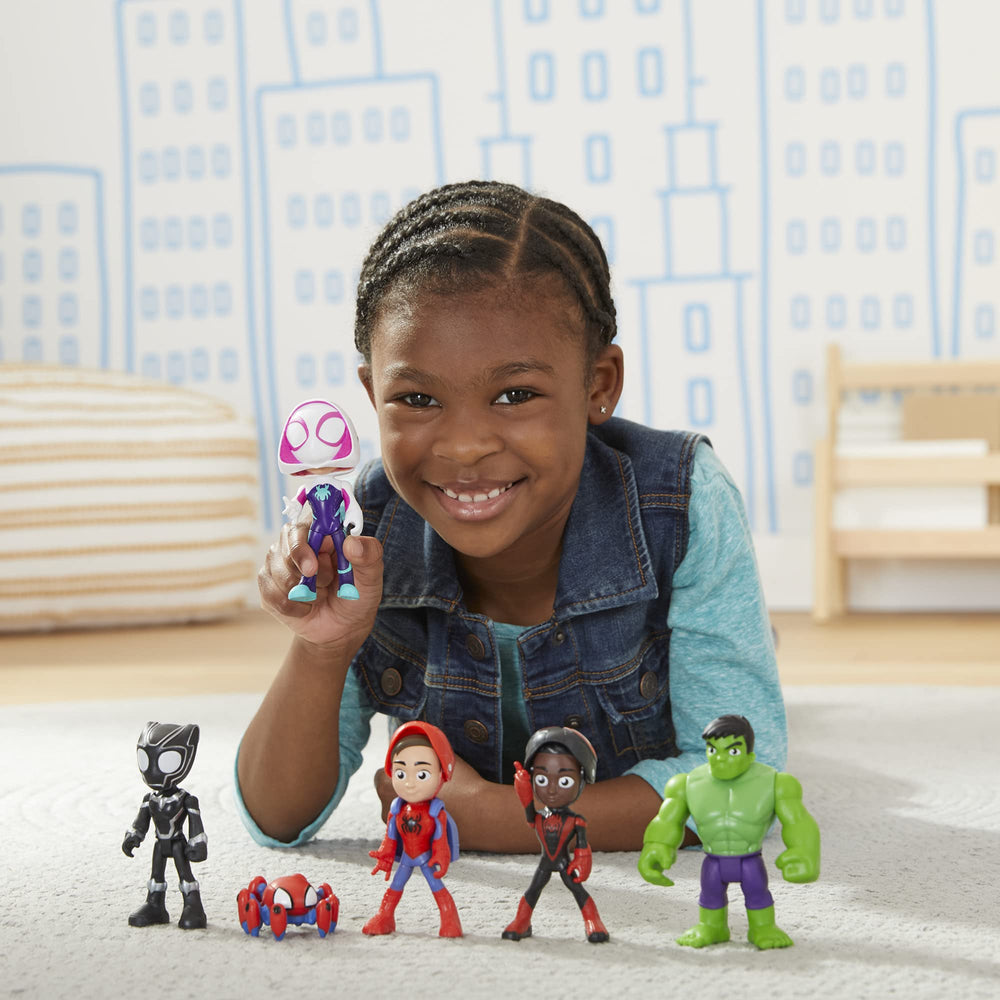 Hasbro Spidey vehicles collection complements this set for extended adventures.
