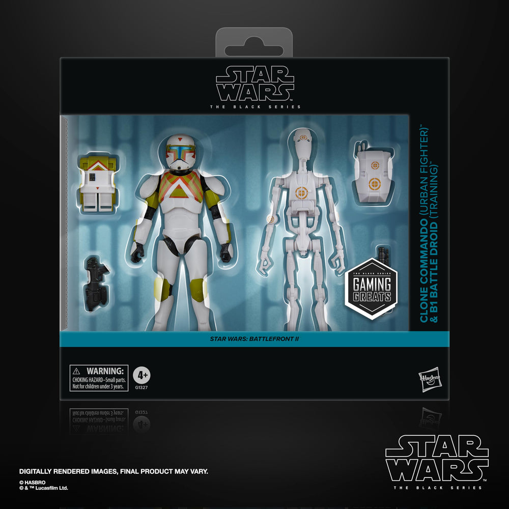 Hasbro Star Wars Black Series B1 Battle Droid training figure ready for play and display.