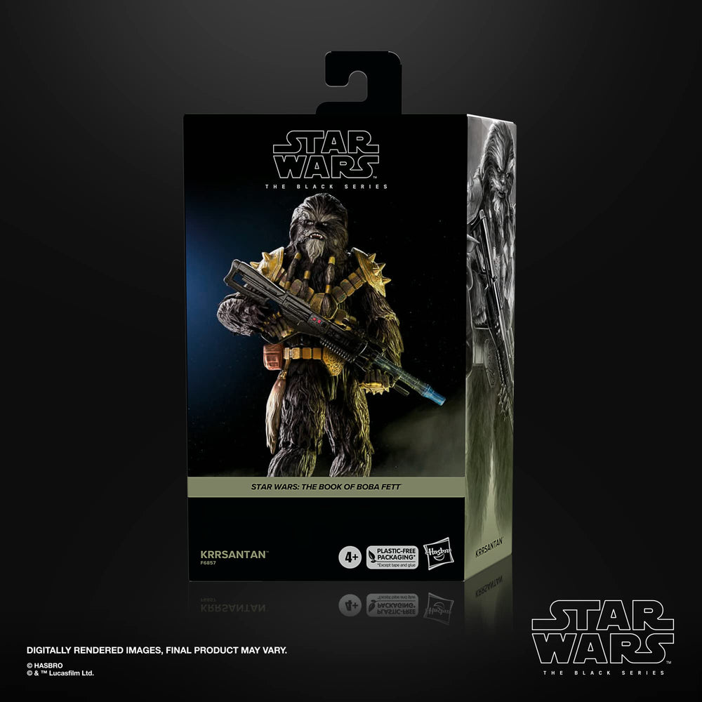 Hasbro Star Wars Krrsantan articulation pose shows movable head, arms, and legs.