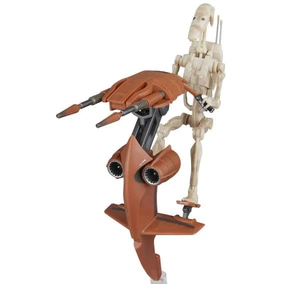 Hasbro Star Wars STAP vehicle stand enables stable posing.