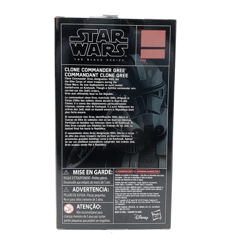 Hasbro Star Wars The Black Series Commander Gree 6-inch figure packaging and display-ready box.