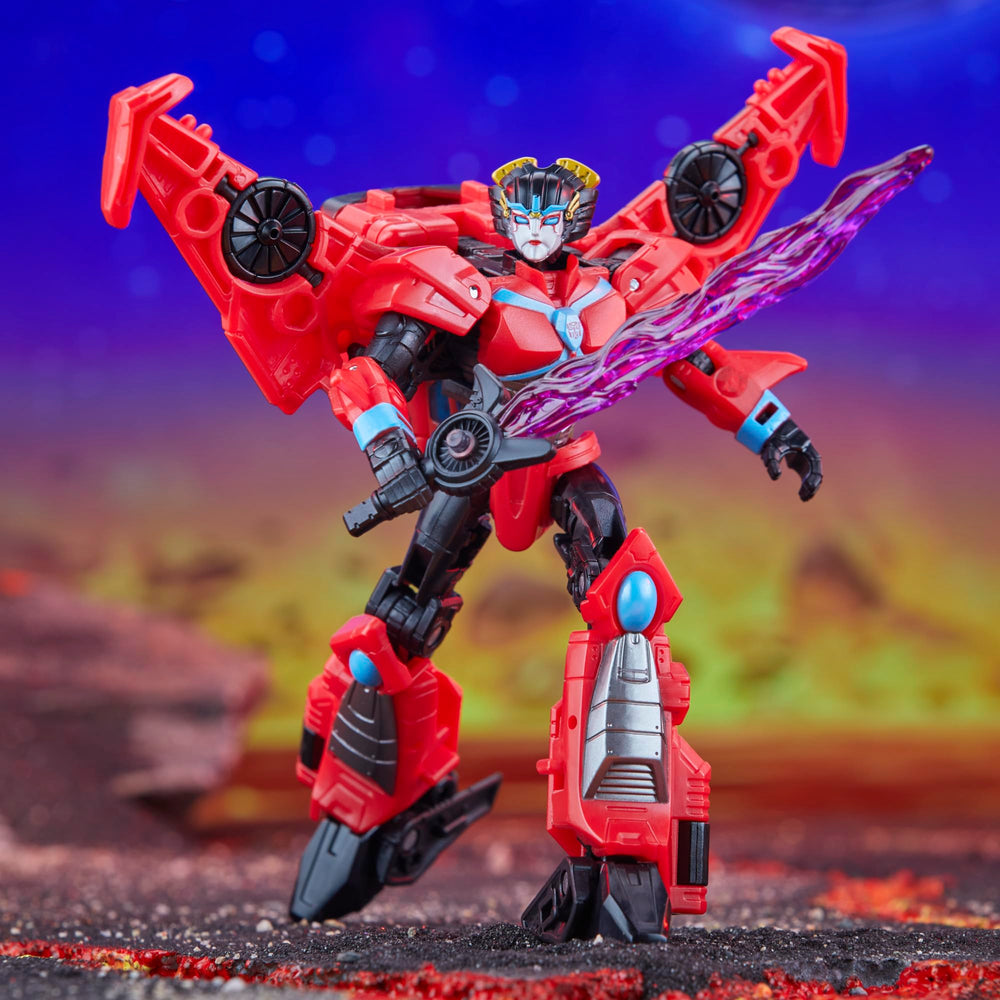 Windblade arms move for flexible attack stances and dynamic displays.