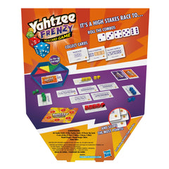Hasbro Yahtzee Frenzy dice in hand for fast paced play