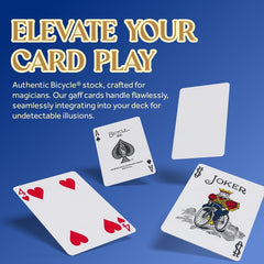 Hat Trick Magic blue back blank face gaff card for subtle misdirection