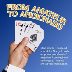 Hat Trick Magic blue double back gaff card for contrast-ready tricks
