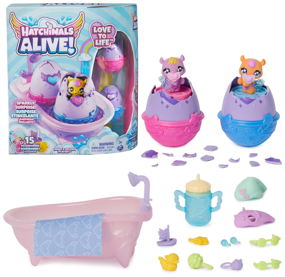 Hatchimals Alive Make a Splash Playset bathtub for vibrant bath-time adventures