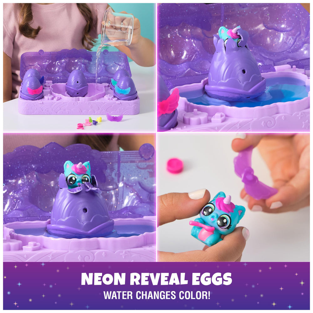 Hatchimals Alive Neon Rainbow Hatch Zone: easy-to-clean space for hatching.