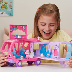 Hatchimals Rainbow-Cation Camper opened as a deluxe playset interior
