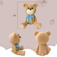 HAVAGDTM bear topper polymer clay close-up highlights detailed craft for party decor