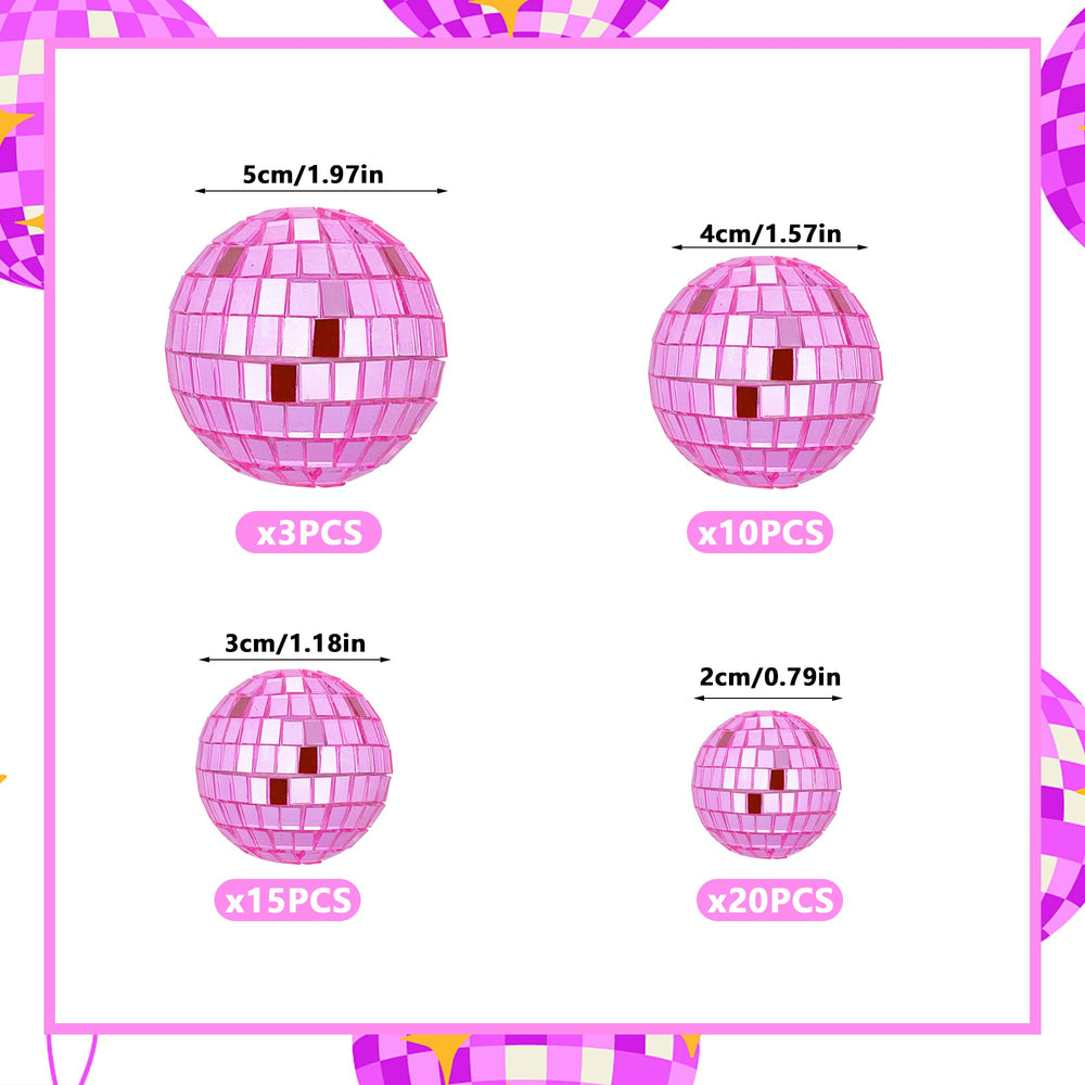 HAVAGDTM pink disco ball cake topper 1.18in accents elegant birthday desserts.