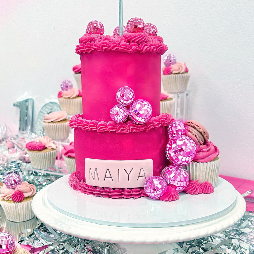 HAVAGDTM pink disco ball turntable 1.57in complements dance-themed party scenes.