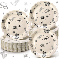 Havawish cowboy plate hat-pattern adds Western charm to your party table.