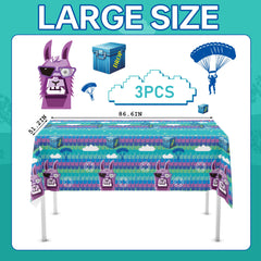 Haxpacal llama game party design featuring blue equipment and clouds for playful ambience.