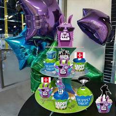 Haxpacal game-inspired decor set helps create a cohesive llama birthday vibe.