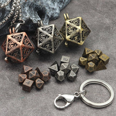 Haxtec 304 stainless steel keychain keeps dice attached.