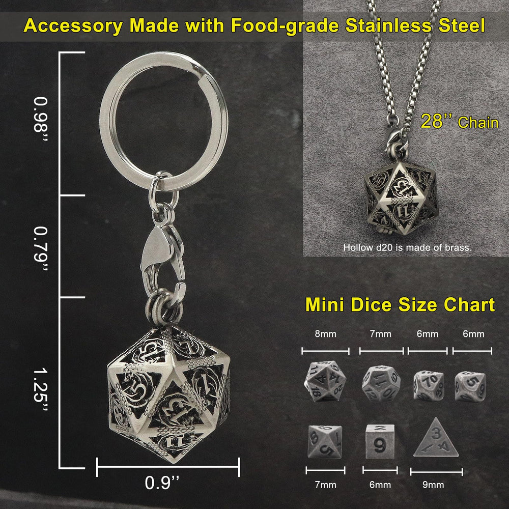 Haxtec solid zinc alloy D&D dice for durability.