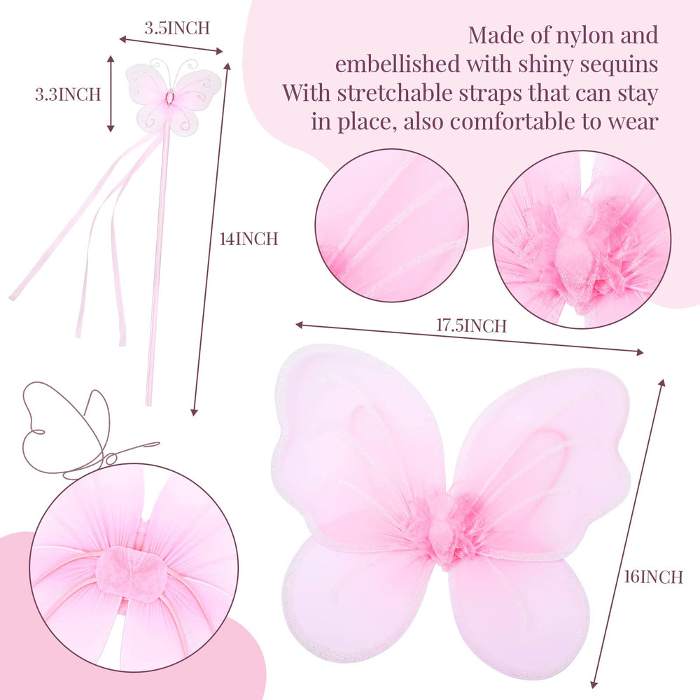 Haysandy butterfly wand with ribbons sparks pretend play and photos