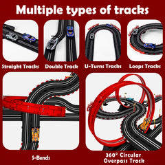 Hayxun 4-slot cars included for immediate racing action