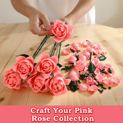 Hayxun pink rose petal detail enhances lifelike bouquet realism.
