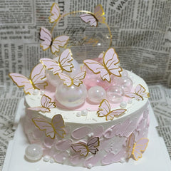 Hazyore pink butterfly cupcake toppers brighten treats with coordinated styling