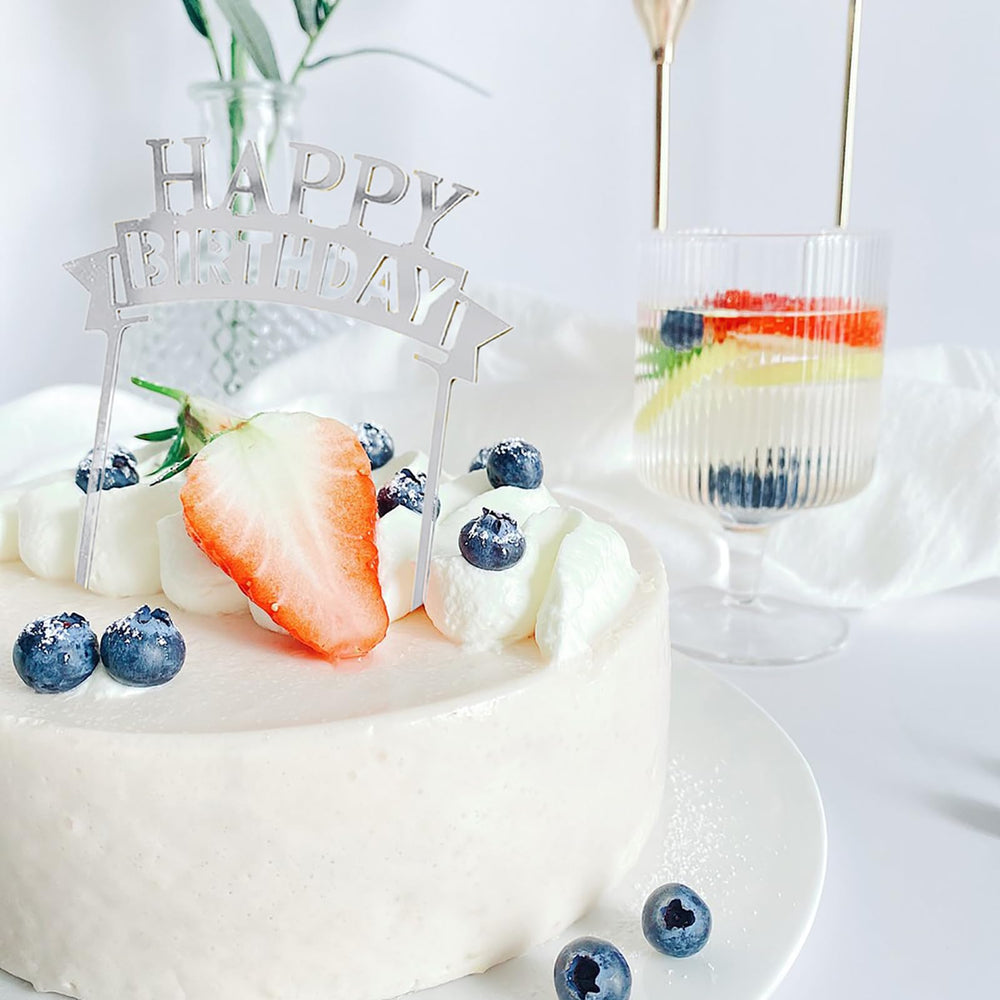 Hazyore Happy Birthday toppers measure about 6.1 by 4 inches to fit most cakes.