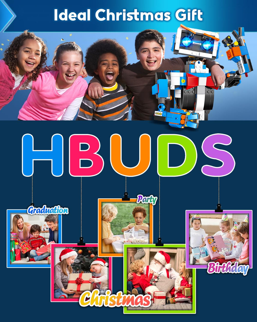 HBUDS robot building kit gift pack inspires curiosity with an educational gift for kids.