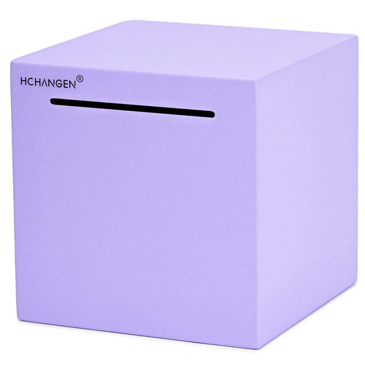 HCHANGEN piggy bank purple close-up of brushed metal finish highlighting durability for long-term savings.