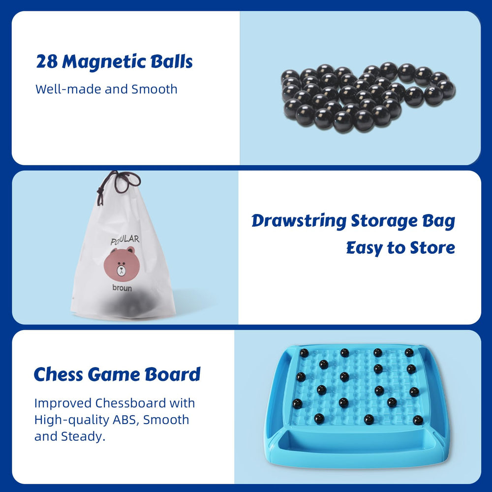 Hcusus two-to-four players image emphasizes accessible magnetic strategy.