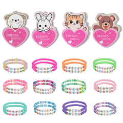 Hcyhcx Valentines cards for kids classroom 24-pack with colorful friendship bracelets