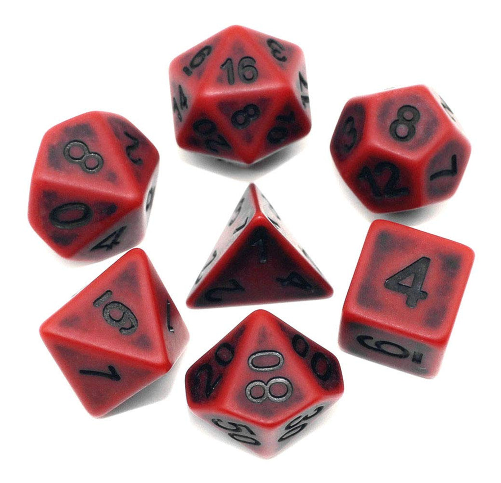 HD DND dice set scarlet two-tone D20 offers bold readability during play.