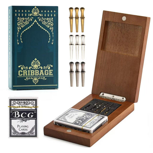 Hdsahdok wooden cribbage board with a three-track layout for engaging play.