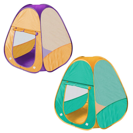 HDUAWHE kids play tent pop-up in green and orange for quick setup and versatile play