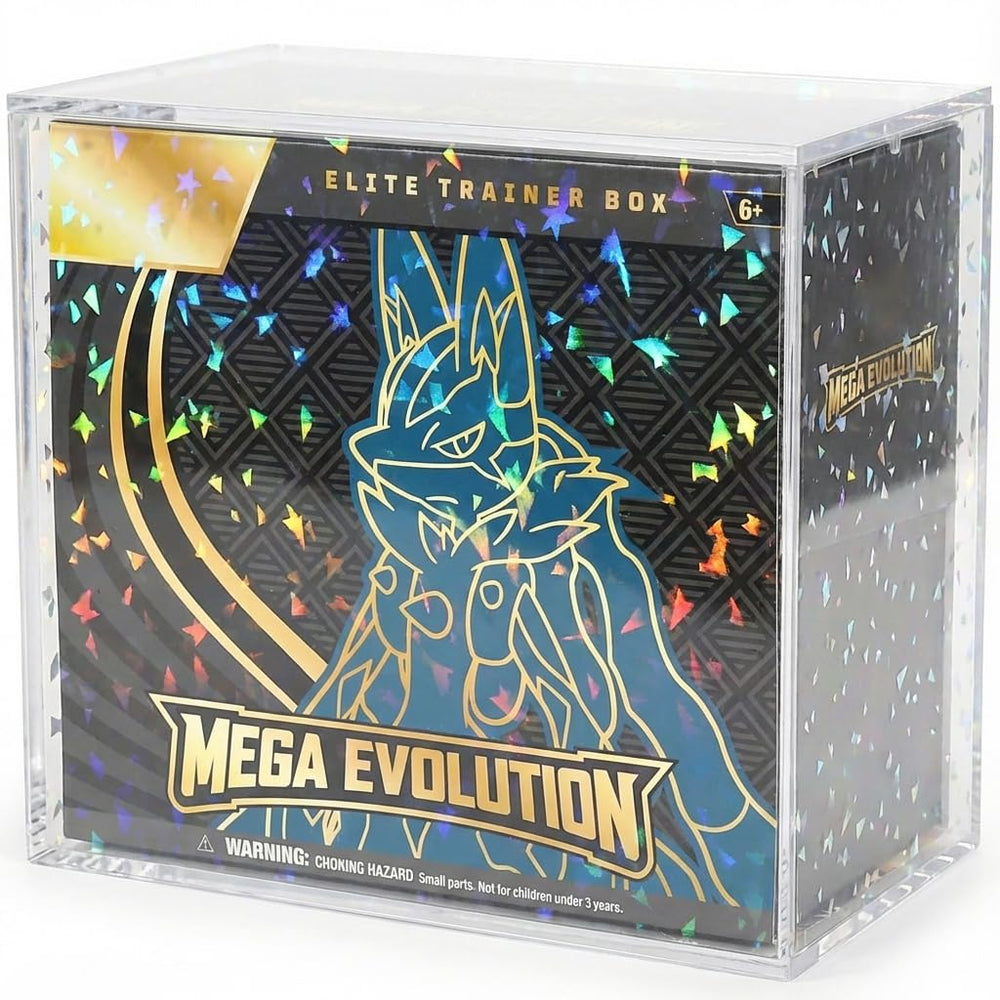 Heather & Willow PKMN ETB acrylic display case offers crystal-clear protection.