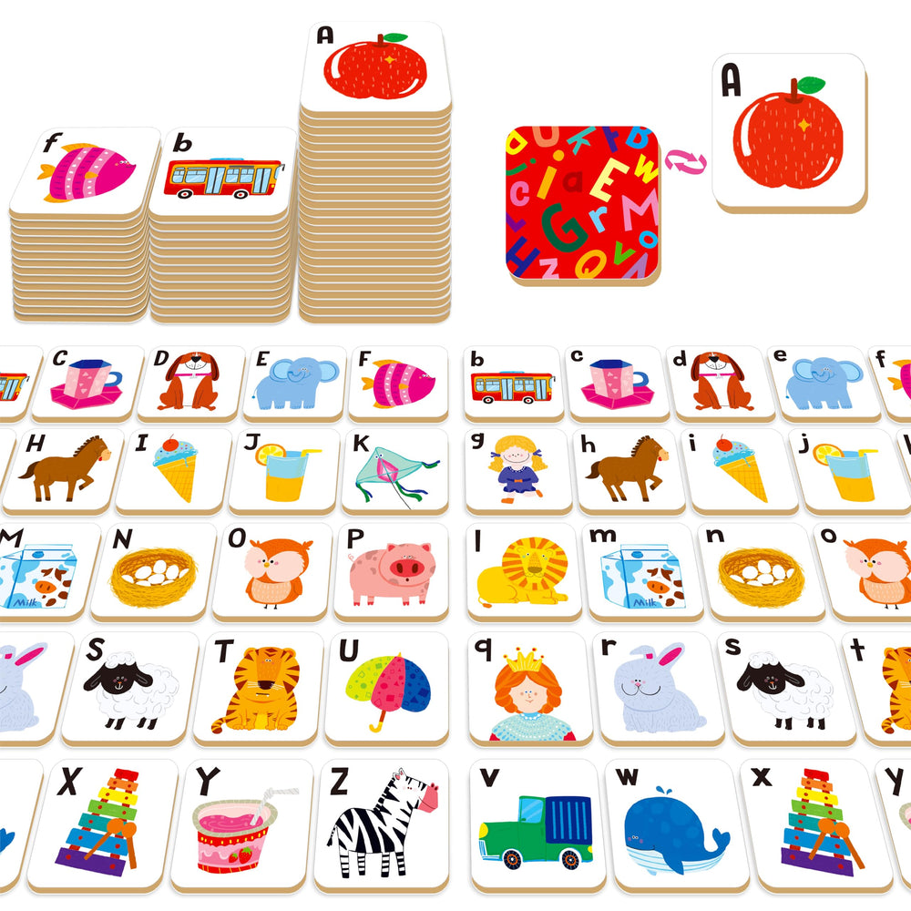Hebayy Alphabet Memory Game with 52 cards for engaging letter matching and early literacy practice.
