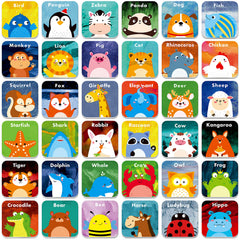 Hebayy animals matching game cards laid out to promote pattern recognition