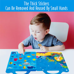 Hebayy foldable sticker book with handle enables travel-friendly decorating