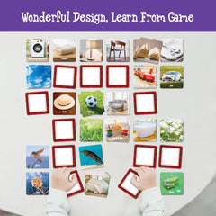 Hebayy non-toxic plant ink printing on bright educational cards.