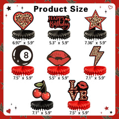 Heboland red cheetah centerpiece set for birthdays and celebrations