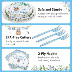 Heboland sweet baby shower decor blue theme, enhancing party ambiance.